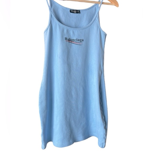 Balenciaga Tops - Balenciaga blue stretchable sleeveless shirt. Size Small